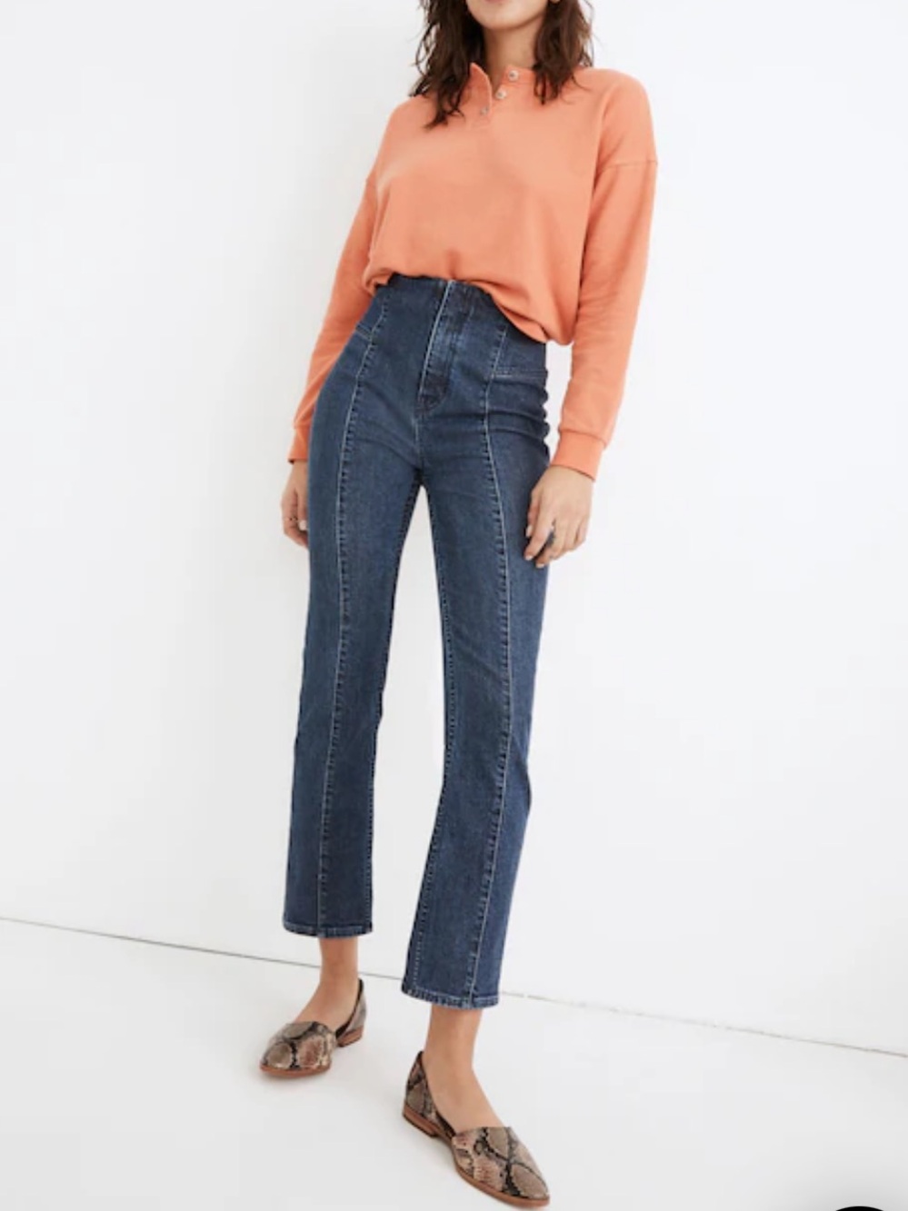 Madewell Slim Demi-Boot Jeans in Reyes Wash: Seamed TENCEL Denim Edition